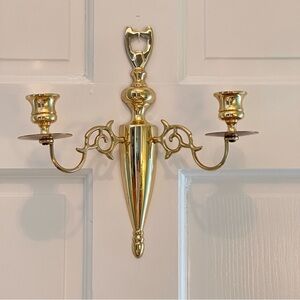 Colonial EB Baldwin Brass Candlestick Holder Wall Sconces Two Arm Candelabra